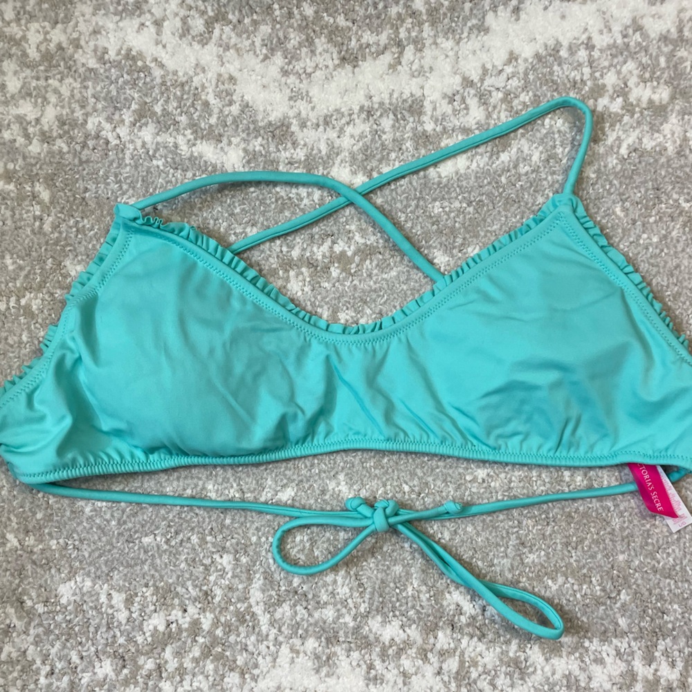 Turquoise Crossback Bikini Top - Women Swim Bikini